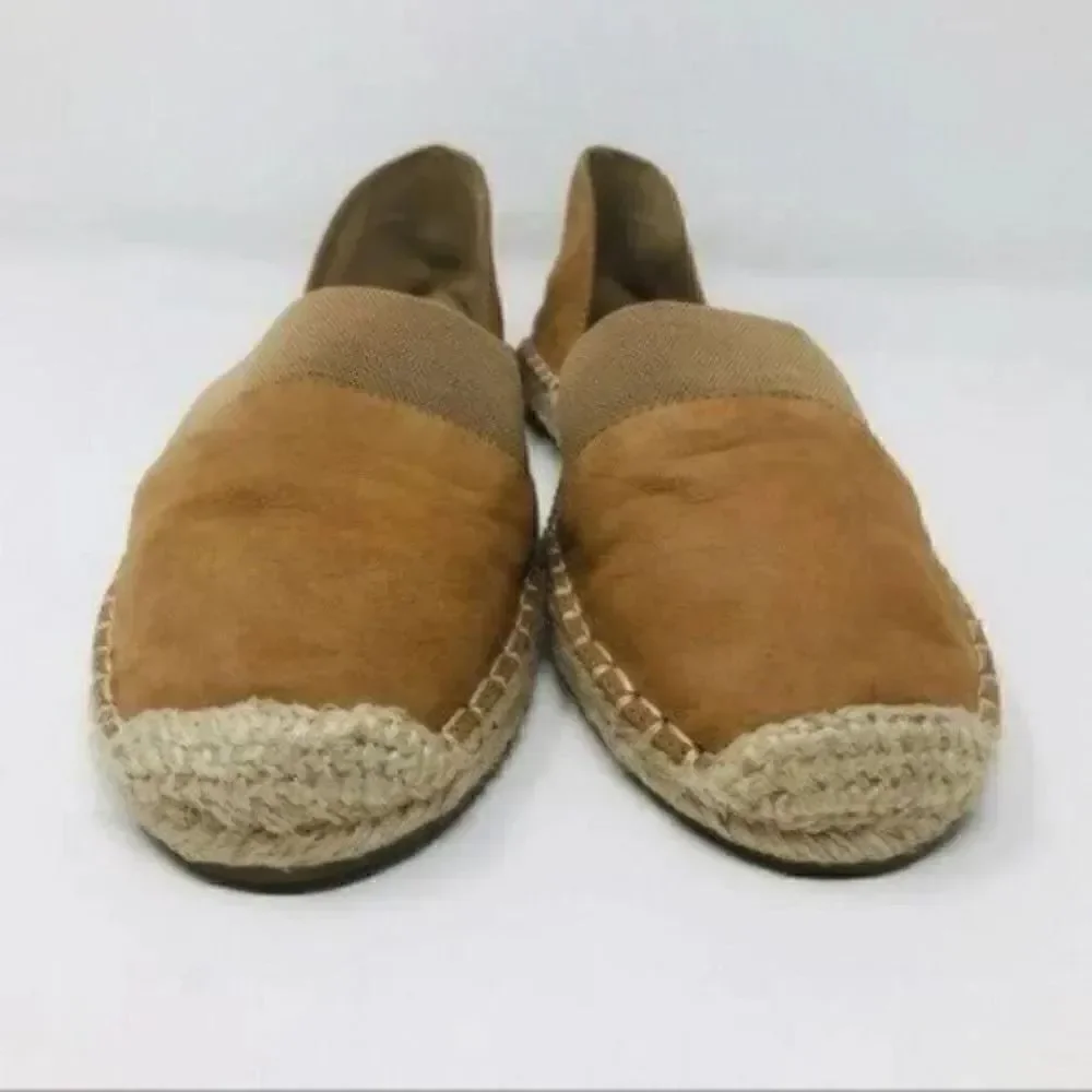 Eileen Fisher womans espadrille slide on 7 BoxP Brown suede flats Bohemian